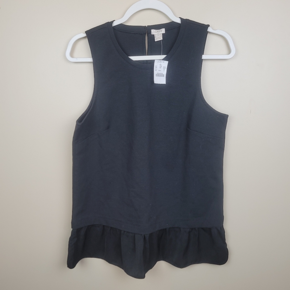 NWT J. Crew Factory Black Peplum Top size S